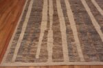 Corner of Neutral Earthy Grey Brown and Cream Color Tribal Design Modern Room Size Area Rug #11607 by Nazmiyal Antique Rugs