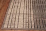 Corner of Beautiful Soft Neutral Earthy Color Tribal Geometric Design Room Size Modern Area Rug 11634 by Nazmiyal Antique Rugs