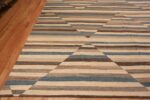 Corner of A Wonderfully Artistic Neutral Color Geometric Design Contemporary Large Size Modern Flat Weave Kilim Rug 11732 by Nazmiyal Antique Rugs