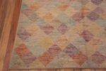 Corner of Rustic Colorful Geometric Diamond Design Contemporary Modern Area Rug 11221 by Nazmiyal Antique Rugs