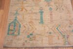Corner of Captivating And Artistic Pastel Color Contemporary Modern Rustic Tribal Geometric Design Hallway Runner Rug 11039 by Nazmiyal Antique Rugs