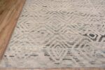 Corner of Soft Colors Geometric Lozenge Design Modern Area Rug 11646 by Nazmiyal Antique Rugs