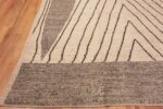 Corner of Trendy Earthy Tones Primitive Design Modern Large Rug 11723 by Nazmiyal Antique Rugs