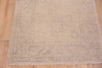 Corner of Tribal Neutral Cream Color Turkish Oushak Design Modern Hallway Runner Rug 11210 by Nazmiyal Antique Rugs