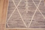 Corner of Tribal Neutral Earthy Grey Color Geometric Design Hallway Runner Rug 11175 by Nazmiyal Antique Rugs