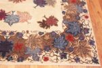 Corner of Vintage Ivory Background Persian Khorassan Area Rug 72503 by Nazmiyal Antique Rugs