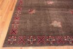Corner of Vintage Persian Khorassan Brown Area Rug 72509 by Nazmiyal Antique Rugs