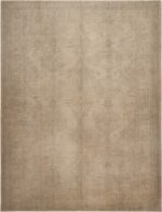 Soft and Decorative Large Size Light Grey Cream Color Tribal Design Antique Turkish Oushak Rug 72668 by Nazmiyal Antique Rugs