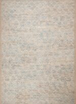 Decorative Washed Out Light Blue Background Creamy White Geometric Pattern Modern Area Rug 11670 by Nazmiyal Antique Rugs