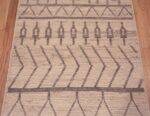 Details of Artistic Cream Background And Neutral Color Tribal Geometric Design Modern Contemporary Hallway Runner Rug 11140 by Nazmiyal Antique Rugs