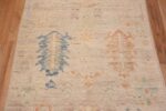Details of Beautifully Artistic Ivory Cream Background Primitive Rustic Tribal Geometric Modern Hallway Runner Rug 11034 by Nazmiyal Antique Rugs