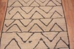 Details of Artistic Tribal Design Ivory Cream Color Background Modern Contemporary Hallway Runner Rug 11117 by Nazmiyal Antique Rugs