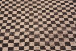 Details of Black and White Checker Design Modern Central Asian Rug 11771 by Nazmiyal Antique Rugs