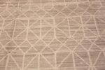 Details of Contemporary Handmade Tribal Geometric Neutral Color Modern Room Size Rug 11643 by Nazmiyal Rugs