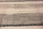 Details of Cream And Black Handmade Wool Pile Abstract Contemporary Modern Area Rug 11537 by Nazmiyal Antique Rugs