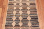 Details of Earthy Brown Modern Tribal Geometric Hallway Runner Rug 11081 by Nazmiyal Antique Rugs