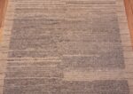 Details of Earthy Grey Color Minimalist Solid Abstract Deign Modern Hallway Runner Abrash Rug 11122 by Nazmiyal Antique Rugs