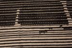 Details of Handmade Wool Pile Modern Contemporary Cream And Charcoal Color Area Rug 11574 by Nazmiyal Antique Rugs