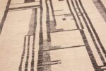 Details of Ivory Background Abstract Primitive Design Modern Area Rug 11727 by Nazmiyal Antique Rugs