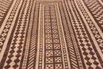 Details of Captivating Ivory and Brown Color Tribal Geometric Design Modern Oversized Area Rug 11851 by Nazmiyal Antique Rugs