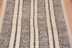 Details of Ivory Cream Color Background With Charcoal Color Tribal Geometric Design Modern Hallway Runner Rug 11142 by Nazmiyal Antique Rugs