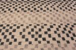 Details of Large Size Modern Cream Gray Black Checkerboard Design Contemporary Area Rug 11748 by Nazmiyal Antique Rugs