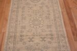 Details of Light Neutral Grey Color Khotan Design Modern Hallway Runner Rug 11205 by Nazmiyal Antique rugs