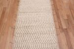 Details of Light Neutral Wavy Geometric Chevron Design Runner Rug 11138 by Nazmiyal Antique Rugs