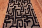 Details of Modern Contemporary Bold Graphic Black And Grey Runner Rug 11179 by Nazmiyal Antique Rugs