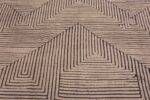Details of Modern Cream Brown Geometric Art Deco Inspired Design Contemporary Area Rug 11453 by Nazmiyal Antique Rugs