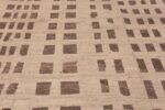 Details of Modern Cream Brown Tribal Geometric Room Size Area Rug 11682 by Nazmiyal Antique Rugs