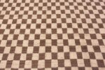 Details of Modern Moroccan Inspired Brown Cream Checkerboard Design Area Rug 11454 by Nazmiyal Antique Rugs