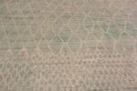 Details of Facinating Modern Neutral Grey With Seafoam Color Abrash Geometric Tribal Design Large Square Size Area Rug 11740 by Nazmiyal Antique Rugs