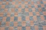 Details of Beautiful And Artistic Modern Tribal Geometric Checkboard Design Light Blue And Neutral Room Size Area Rug 11400 by Nazmiyal Antique Rugs