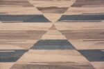Details of Neutral Cream Blue Color Geometric Design Modern Flat Weave Room Size Kilim Rug #11592 by Nazmiyal Antique Rugs