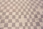 Details of Neutral Cream Grey Tribal Checkboard Design Modern Area Rug 11582 by Nazmiyal Antique Rugs
