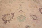 Details of Neutral Decorative Soft Pastel Color Room Size Modern Turkish Oushak Design Rug 11671 by Nazmiyal Antique Rugs