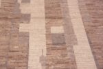 Details of Neutral Earthy Brown Grey Cream Geometric Contemporary Modern Area Rug 11409 by Nazmiyal Antique Rugs