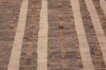 Details of Neutral Earthy Grey Brown and Cream Color Tribal Design Modern Room Size Area Rug #11607 by Nazmiyal Antique Rugs