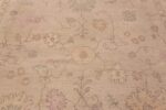 Details of Neutral Tribal Floral Modern Turkish Oushak Design Area Rug 11602 by Nazmiyal Antique Rugs