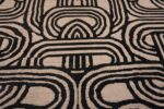 Details of Oversized Black and White Color Art Deco Design Contemporary Modern Area Rug 11853 by Nazmiyal Antique Rugs