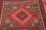 Details of Small Green Tribal Antique Double Niche Caucasian Kazak Islamic Prayer Design Area Rug 72560 by Nazmiyal Antique Rugs