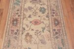 Details of Beautiful Soft Ivory Cream Color Contemporary Modern Turkish Oushak Design Hallway Runner Rug 11200 by Nazmiyal Antique Rugs