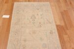 Details of Soft Neutral Modern Decorative Tribal Turkish Oushak Design Runner Rug 11206 by Nazmiyal Antique Rugs