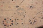 Details of Beautiful and Decorative Soft Pastel Color Tribal Geometric Floral Design Room Size Modern Turkish Oushak Design Area Rug 11375 by Nazmiyal Antique Rugs