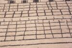 Details of Facinating Primitive Tribal Geometric Ivory Background Modern Room Size Area Rug 11560 by Nazmiyal Antique Rugs