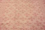 Details of Beautiful Soft Decorative Ivory Background and Coral Color Tribal Geometric Design Modern Long Narrow Room Size Area Rug 11556 by Nazmiyal Antique Rugs.