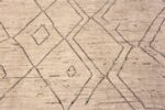 Details of Tribal Geometric Moroccan Berber Beni Ourain Inspired Design Modern Cream Color Area Rug 11413 by Nazmiyal Antique Rugs
