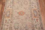 Details of A Stunning Artistic Tribal Rustic Feel Decorative Ivory Cream Color Modern Turkish Oushak Design Runner Rug 11201 by Nazmiyal Antique Rugs