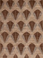 Earthy Brown and Neutral Grey Color Large Scale Geometric Design Modern Area Rug 11277 by Nazmiyal Antique Rugs